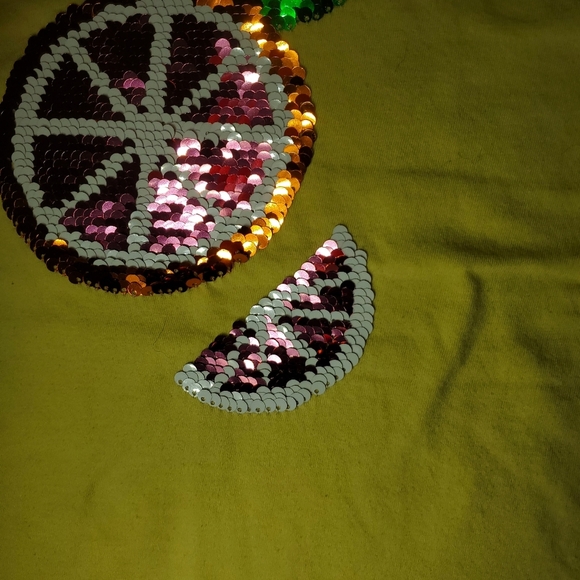 Cat & Jack Yellow Girls Size Small 6/6X Orange Flip Sequin Short Sleeve Top NWOT - Picture 13 of 13